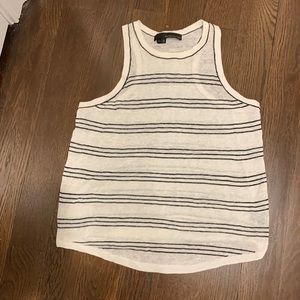 Ladies 360 sweater linen tank top with a racer back